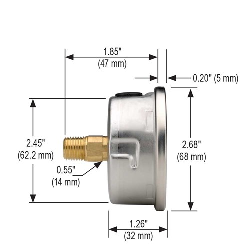 Pressure gauge, 0-6000 PSI