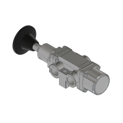 Valve, 3-Way, SST, Lockout, palm button